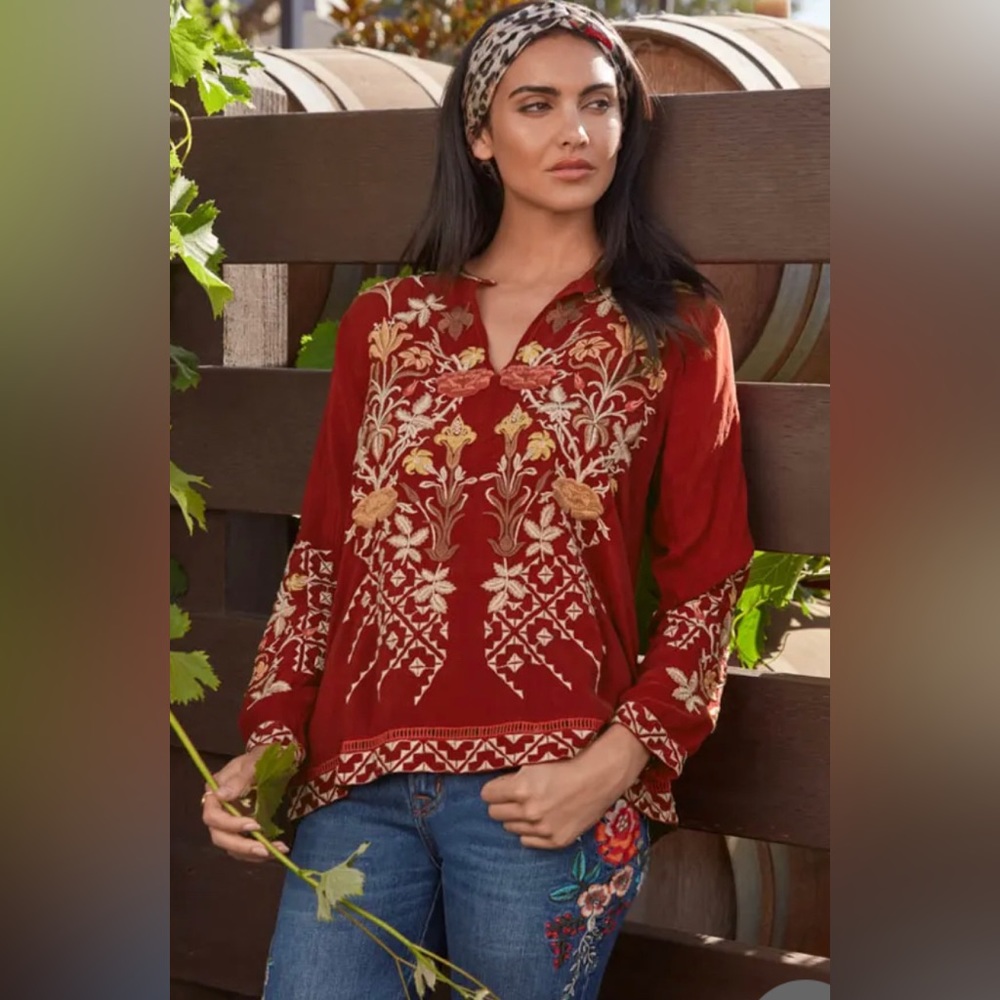 Johnny Was Embroidered Top